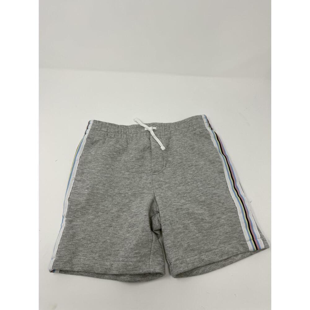 Janie and Jack Kids Shorts Gray Rainbow Stripe Drawstring Size 6 NWT